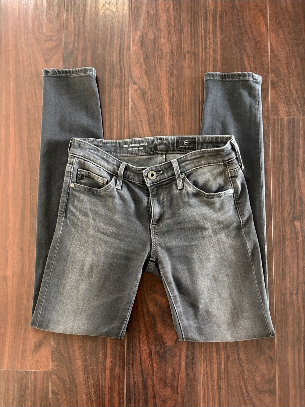 AG Charcoal Black Super Skinny Ankle Jeans